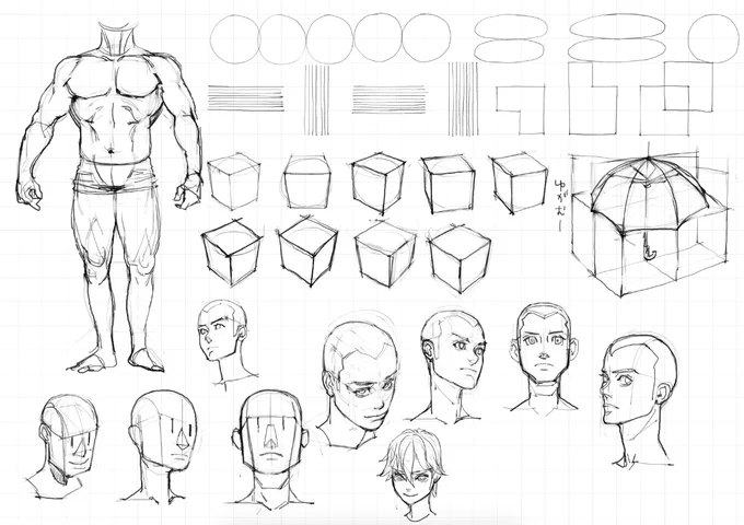 61日目
#5分だけ描く
#Anatomy360
#立方体の九九 