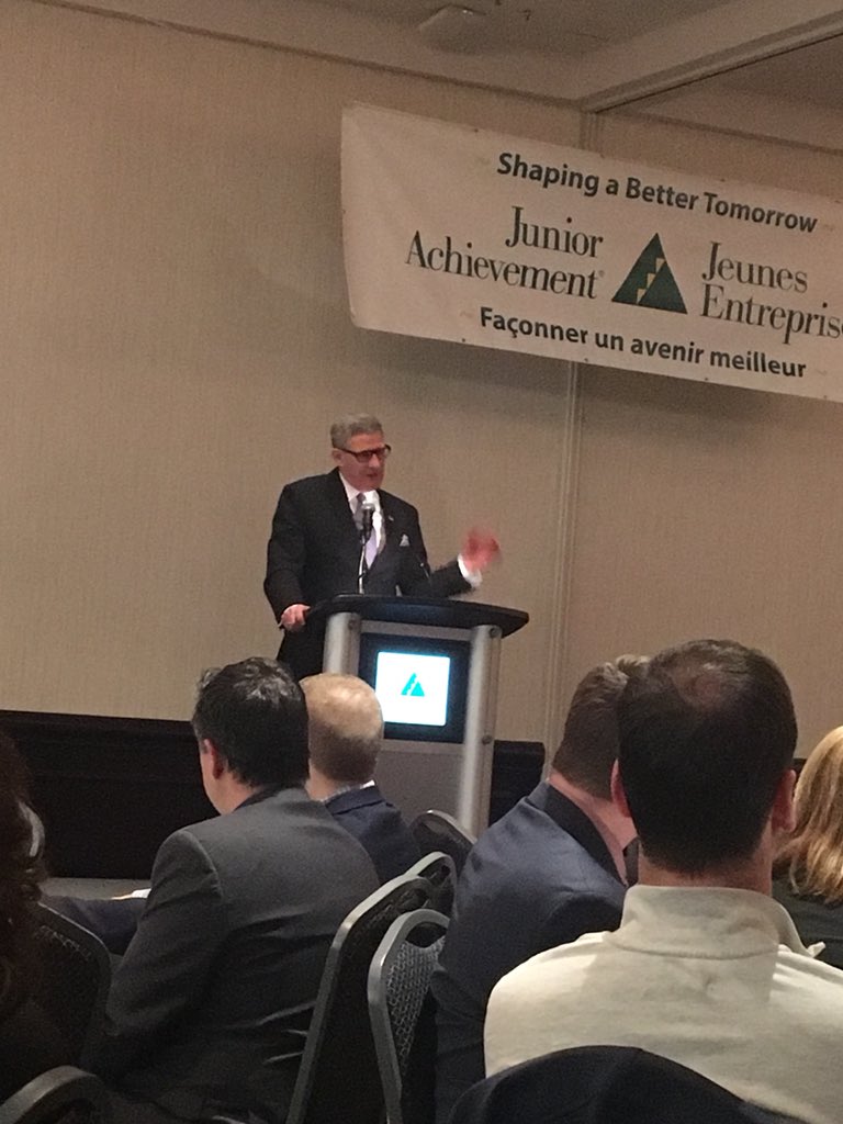 SenKristaRoss's tweet photo. Great keynote from @StephenLundCEO @ONBCanada for the @JA_NB #JAFUB18 encouraging youth to remain in NB & sharing good advice #InformedChoice #TopOpportunities #WorldClassBiz #EmbraceTechnology #GiveBack #PayItForward #GoForIt #BeConfident #ThankYourParents https://t.co/z6VHNGNquv