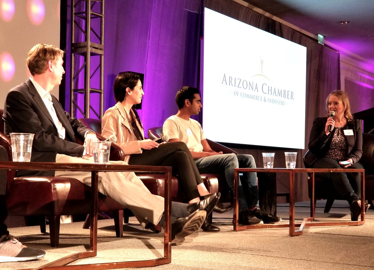 azcommerce's tweet photo. The #AZTech2018 Summit Silicon Valley entrepreneurs panel spent a significant amount of time talking about the importance of diversity. https://t.co/svJ5dMVUBV