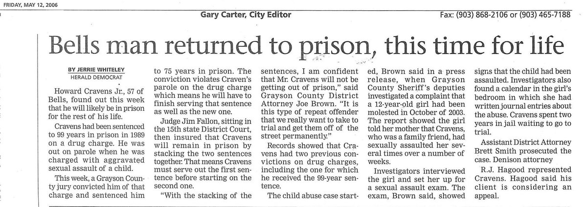 Here's an article about a case from 2006 in which I was the prosecutor. Our county is safer now that this criminal is off the streets. #TBT