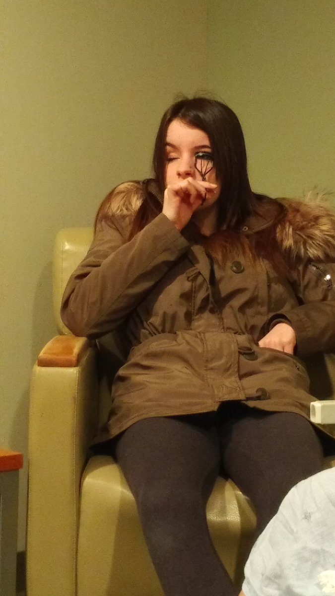 pgillam's tweet photo. Visiting my MIL in the hospital. Caught my daughter doing this in the corner. Why? #helpme https://t.co/NHQAANINO1