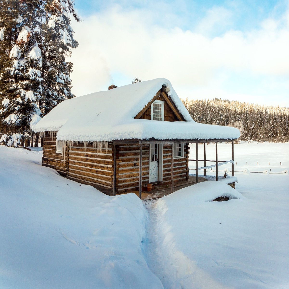 c0pelaf's tweet photo. Well I know it’s spring, but it seems like winter just won’t let go.  Here’s a snow shot from earlier in the season.
❄️ 🏠🌲
#NorthIdaho #Idaho #Snow #SnowDay #OptOutside #BBCTravel #Winter #WinterWonderland #Cabin #CabinLife #CountryLife #Woods #MountainMeadowsRanch #LogCabin https://t.co/7kpqPsNAeY
