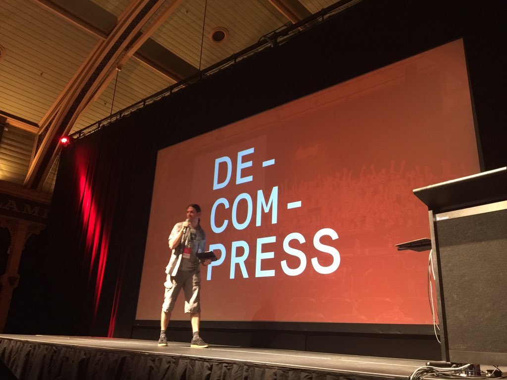 summerscope's tweet photo. .@RickGiner rocking it as MC entertaining us all with his dad jokes here at #decompress18 #decompress #decompressau18 (I have no idea what the hashtag is 😂) https://t.co/EriyGDMbu4