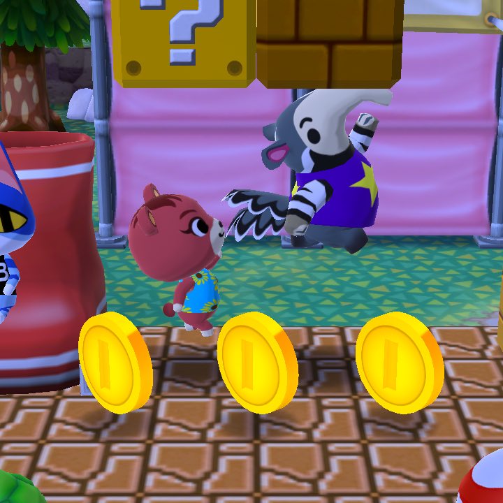 SyrSci's tweet photo. Fun with the floating blocks. #AnimalCrossing #PocketCamp #MarioCrossover https://t.co/wijEw6TaaZ