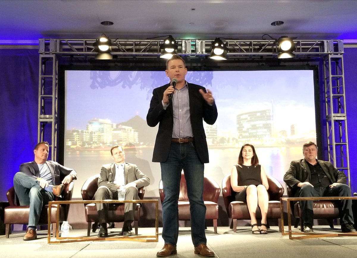 azcommerce's tweet photo. .@CampusLogic's @GreggScoresby is innovating in AZ because of our state's access to a diverse talent pool. AZ Entrepreneurial panel, TED Talk-style! #AZTech2018 Summit https://t.co/b8UosyTZtT