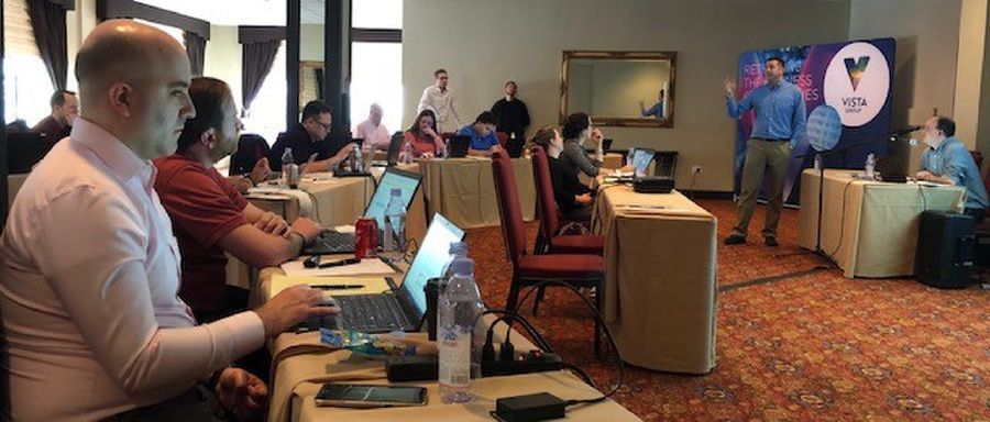 VistaCinema's tweet photo. Let the #VistaWorkshop begin! This week meant hands on training with our customers, covering V5, #CinemaManager, Film Manager &amp; new features with our corporate applications.  We also stumbled upon the #PacificRimUprising premiere on the way to our training HQ. https://t.co/fEDPpO85dN