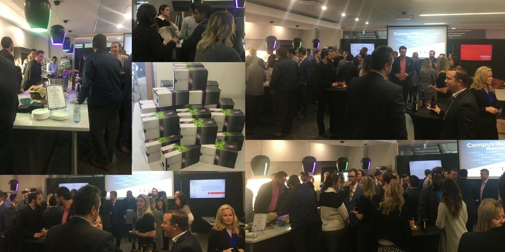 CompuVisionBiz's tweet photo. A collage of the #networking event for @TELUS Alberta with #YYC & #YEG reps. Thanks for coming! We hope you enjoyed your #DisruptionTour with some local @alley_kat_beer. Many #Thanks for spending your time with us. #VR #Innovation #Technology #Partners #ITCOMPLETE https://t.co/D9Nuc8czH2