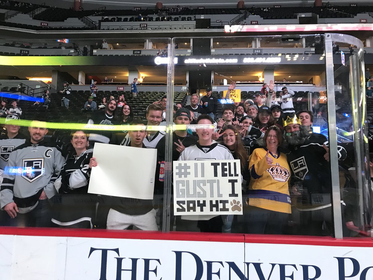 LAKCentral's tweet photo. Always strong #LAKings support (and some @GustlTweets love) in Denver! https://t.co/KGbqyWIr8G
