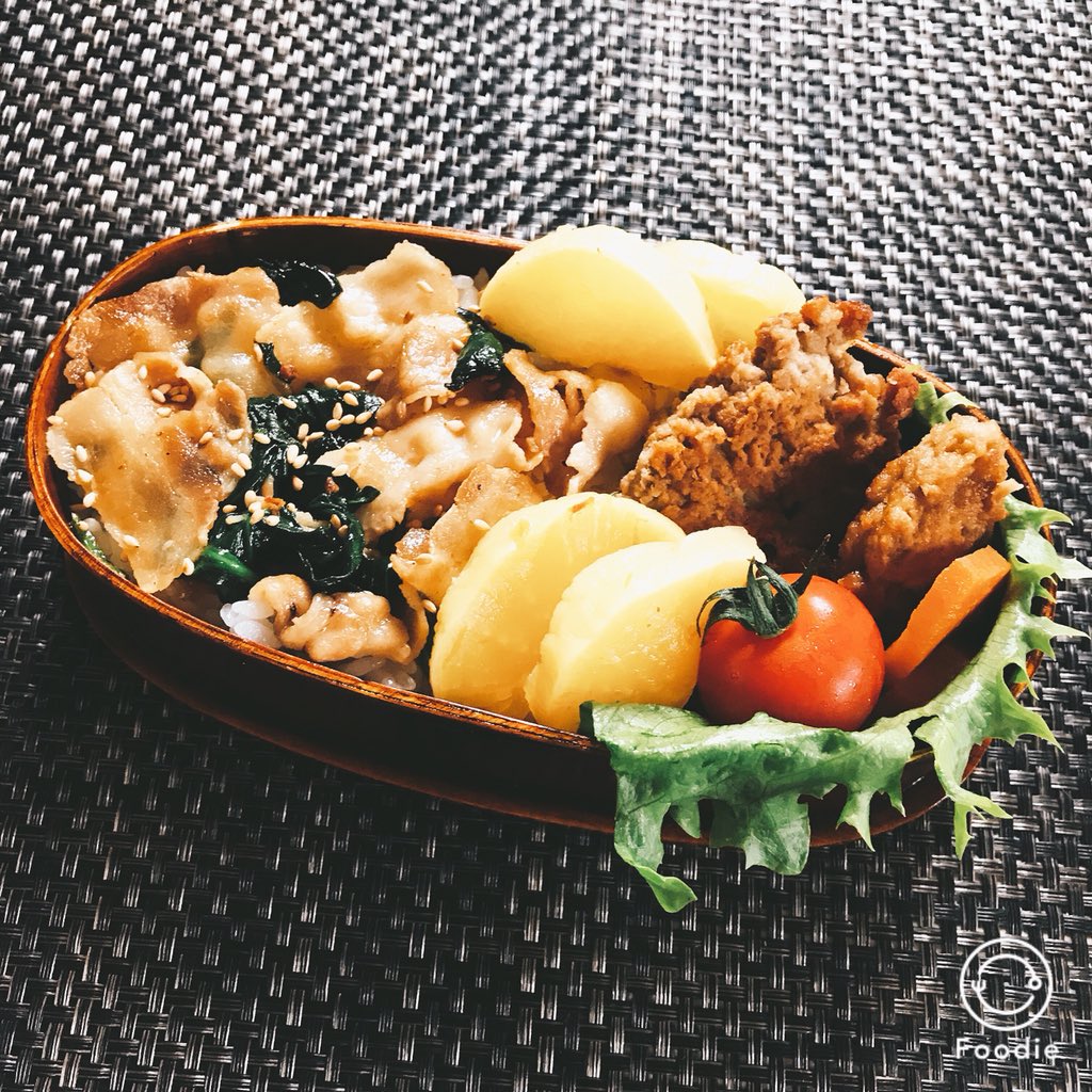 豚バラほうれん草丼