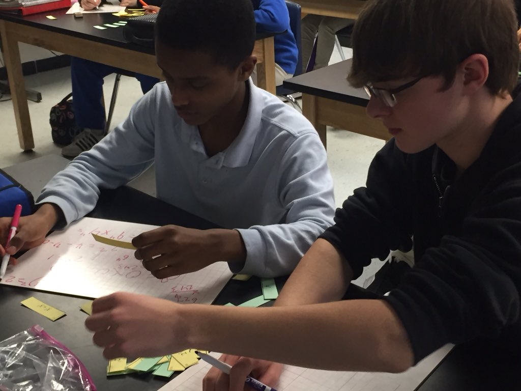 JackmanPotts's tweet photo. Ms Clayton's 8th grade class working on the Laws of Exponents!!!!! #organizedstudents #teamwork @NicoleAdellNMS @AssistSupArea4 @JCPS_math https://t.co/Mp7koqb58e