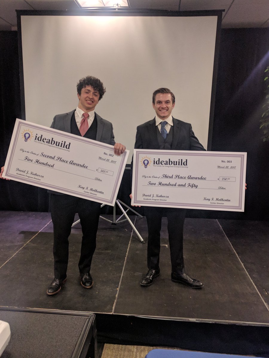 Mac Magyaros 2nd place and Ben Winovich 3rd Place - ideabuild 2018 - at Hiram College