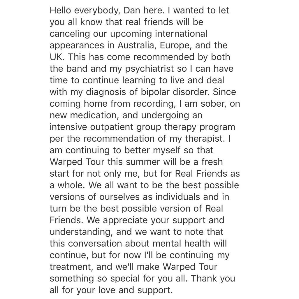 real friends on twitter a message to our fans