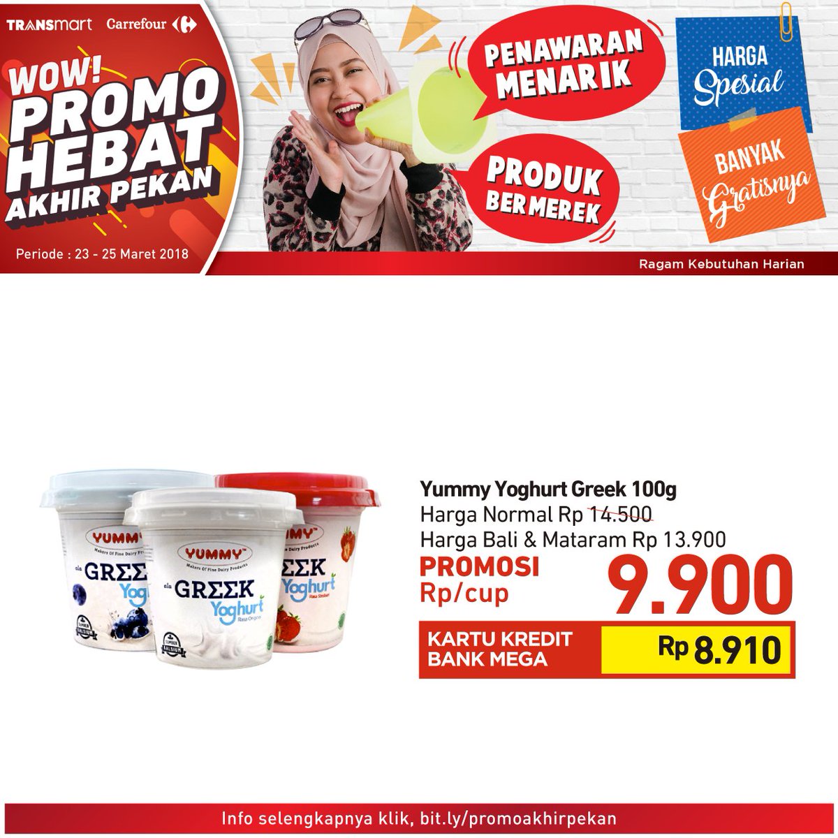 Transmart_IND's tweet photo. Jajan aneka snack favorit keluarga yuk di #PromoHebatTransmartCarrefour! Ada yogurt greek &amp; Beng-Beng Share It yang lagi TURUN HARGA! Promo sampai 25 Mar'18. Klik https://t.co/BweMU7Kwwk https://t.co/zswmFkY9FW