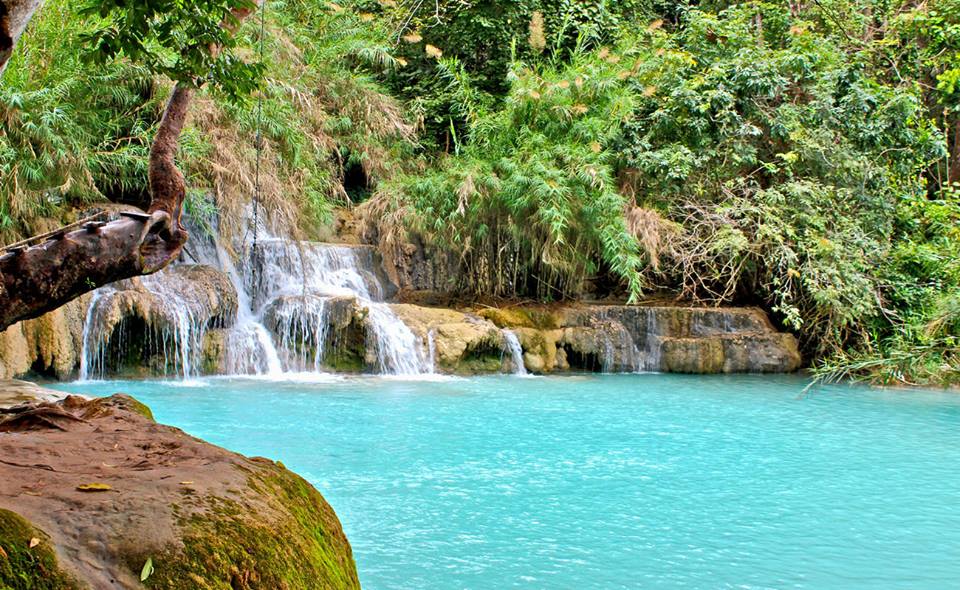 LinnaTC's tweet image. A single large cascade tumbles from the jungle feeding a series of falls and pools that make perfect swimming holes. #KuangSiWaterfall in #LuangPrabang