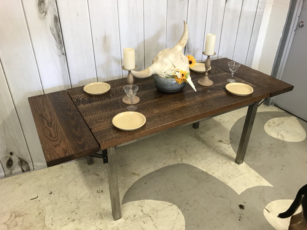 wickedrustic's tweet photo. If you’ve ever wondered what it looks like when country dining meets industrial city eats @wickedrustic thinks it would be our totally custom urban farm table! Wow! 
#shabbychic
#customfurniture
#renonv
#renotahoe
#madeinnevada
#homemeansnevada
#MIN
#battleborn
#nevadamade https://t.co/K39OV9ONcQ