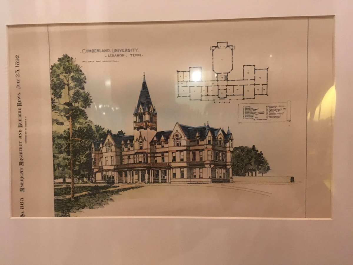 thompsontl's tweet photo. Here is an architectural rendering of Cumberland University's Memorial Hall from the July 23, 1892 issue of American Architect And Building News. The final product ended up a bit different, eh? #CU175 #tbt https://t.co/44bDIq74t9