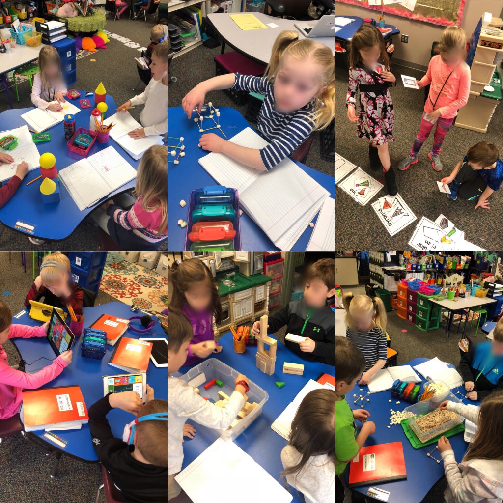 ehaw1217's tweet photo. Doing some 3D shape inquiry. The kids had a blast and learned much more through their own explorations than I imagined! https://t.co/z5U22k9gka