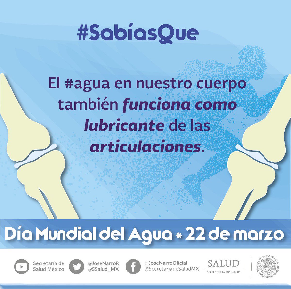 SSalud_mx's tweet image. El agua también se relaciona con las articulaciones #DíaMundialDelAgua