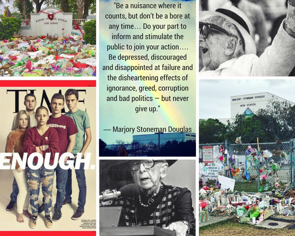 Kids1Politics2's tweet photo. Parkland is a strong and resilient community who had women like Marjory Stoneman Douglas to lead by example. She had great criticism, adversity and strife - but never gave up. Don't think for one minute these kids will give up either. #MSDStrong #NeverAgain https://t.co/AYBD7R5s68