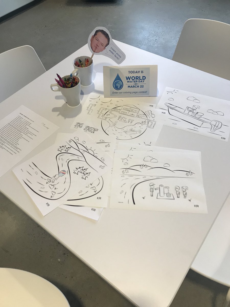 zak_toledo's tweet photo. This is how #HDRoregon celebrated #WorldWaterDay2018 - coloring! With @Water ambassador #mattdamon laying down the facts. That’s #lifeathdr https://t.co/mVkQ6Um20S