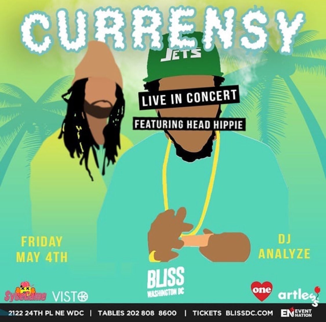 VistoHLK's tweet image. curren$y x Head Hippie may 4th.
looking for artist to open up 
from the DMV. send me some links and artist you know my hippies