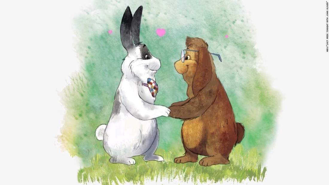 CNN's tweet image. Charlotte Pence says she's "all for" comedian John Oliver's parody book, which depicts her family's pet rabbit Marlon Bundo as gay, because the proceeds go to charity cnn.it/2IHL19w