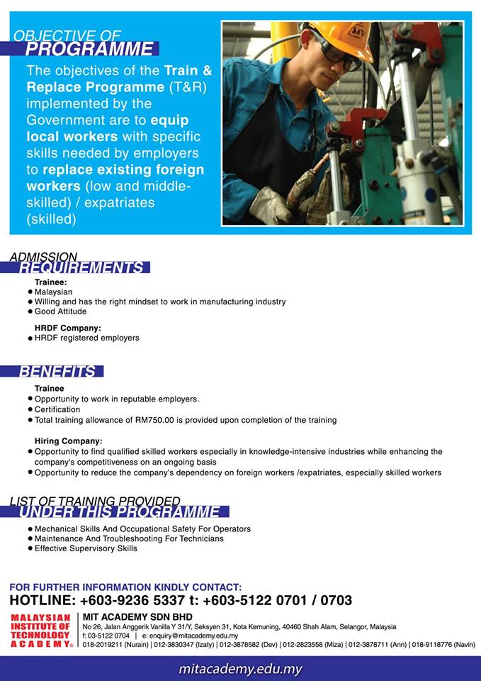 Mit_Academy_'s tweet image. PROGRAM LATIHAN PERCUMA + PENEMPATAN KERJA (DITAJA PENUH)!!

 RM 750.00 elaun latihan (15 hari) setelah tamat latihan
#MITAcademy #NewProgram
