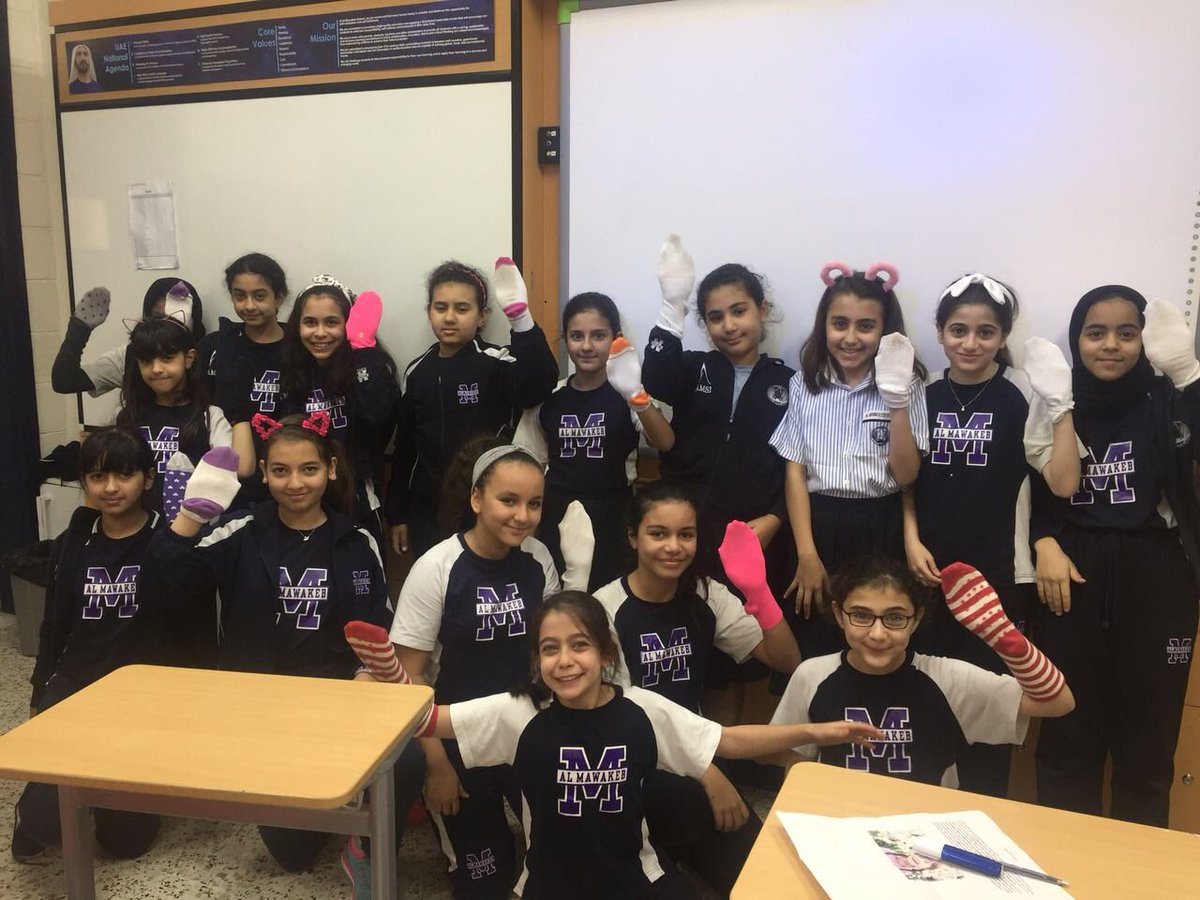 Mawakeb_Garhoud's tweet photo. Our sts rocking socks & spreading awareness on #WorldDownSyndromeDay because #love & #care don’t count chromosomes! #trisomyawarenessmonth #BeingWellDubai #LovetheirDifference https://t.co/uf1FFMKyt1