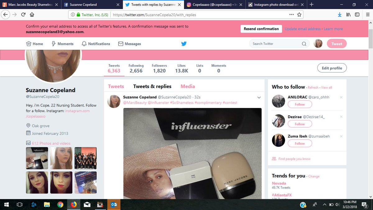 SuzanneCopela20's tweet photo. @MarcBeauty @Influenster #SoShameless #complimentary #contest https://t.co/RUuQudZhxW