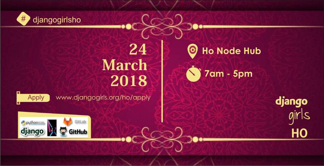 djangogirlsho's tweet image. And YaaaaaaaaaY! Its on, its today, @djangogirlsho workshop installation party @Honodehub.
Time: 16:30pm
Venue: @Honodehub 
@PyGhana , @PythonHo , @ThePSF , @djangogirls , @djangogirlsho , @gitlab 
#voltaCode, #djangogirlsho , #ho