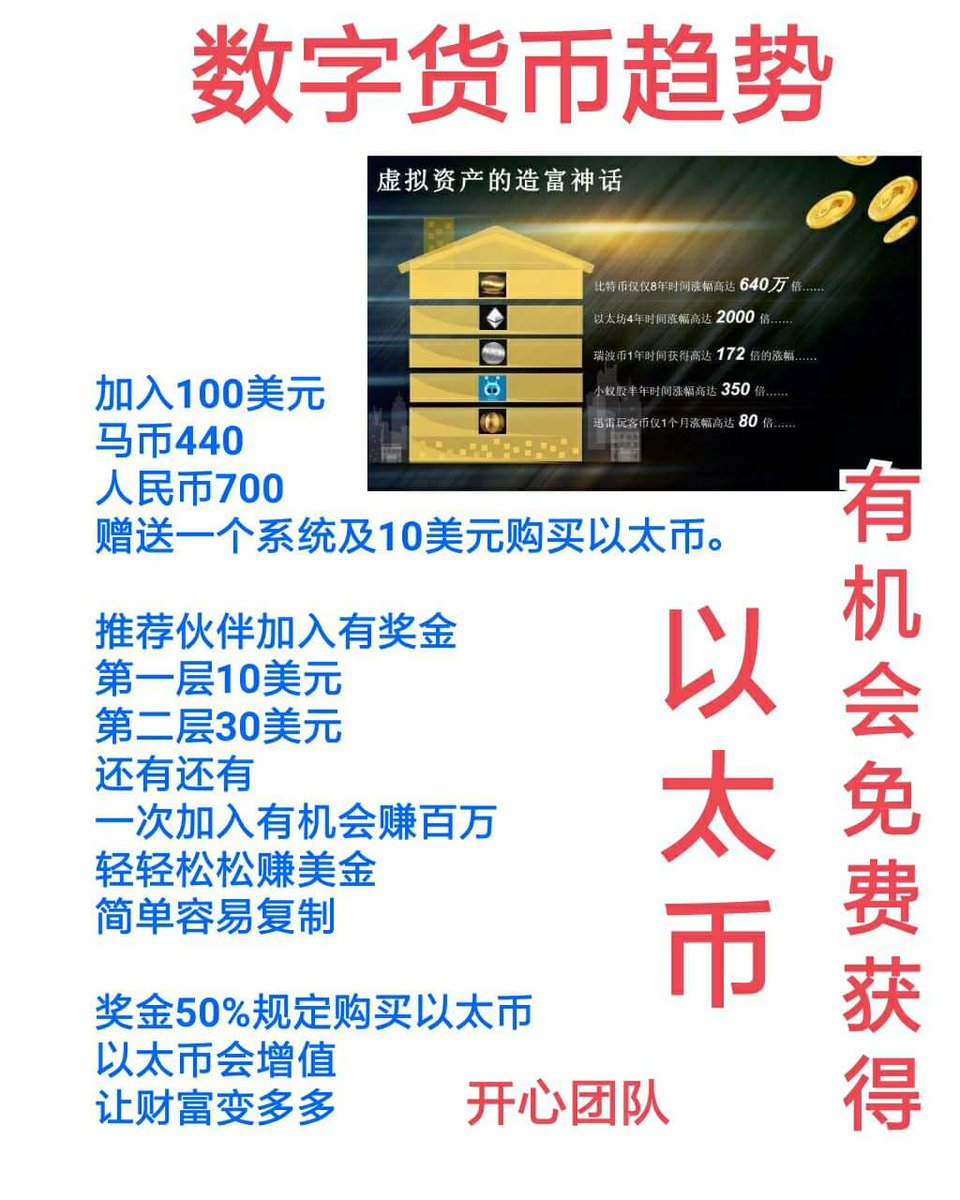 数字货币#以太币#RMB #MYR #USD #copy #复制