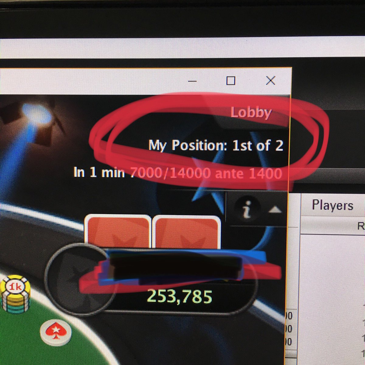 goldchip312's tweet photo. First online poker tournament on @PokerStars so happy! I came in second! #poker #pokerstars #WSOP #allthewayup #LasVegas https://t.co/H8n80ThW8x