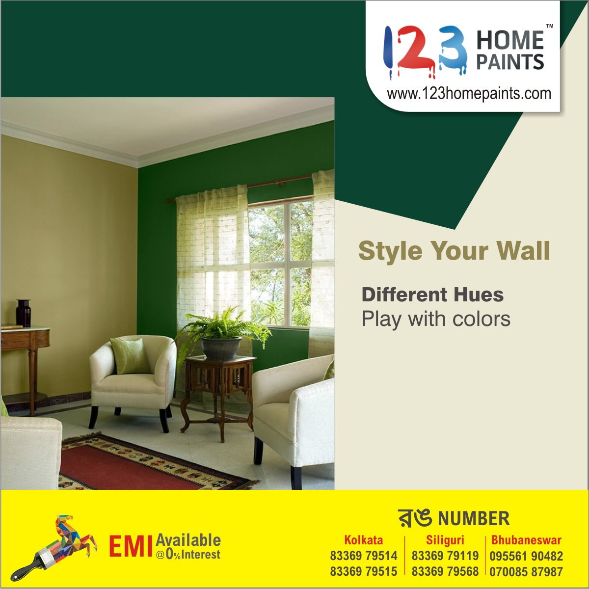 #123Homepaints
#Style wall with #Hues
#Playwithcolors
Call #RongNumber for efficient painting
