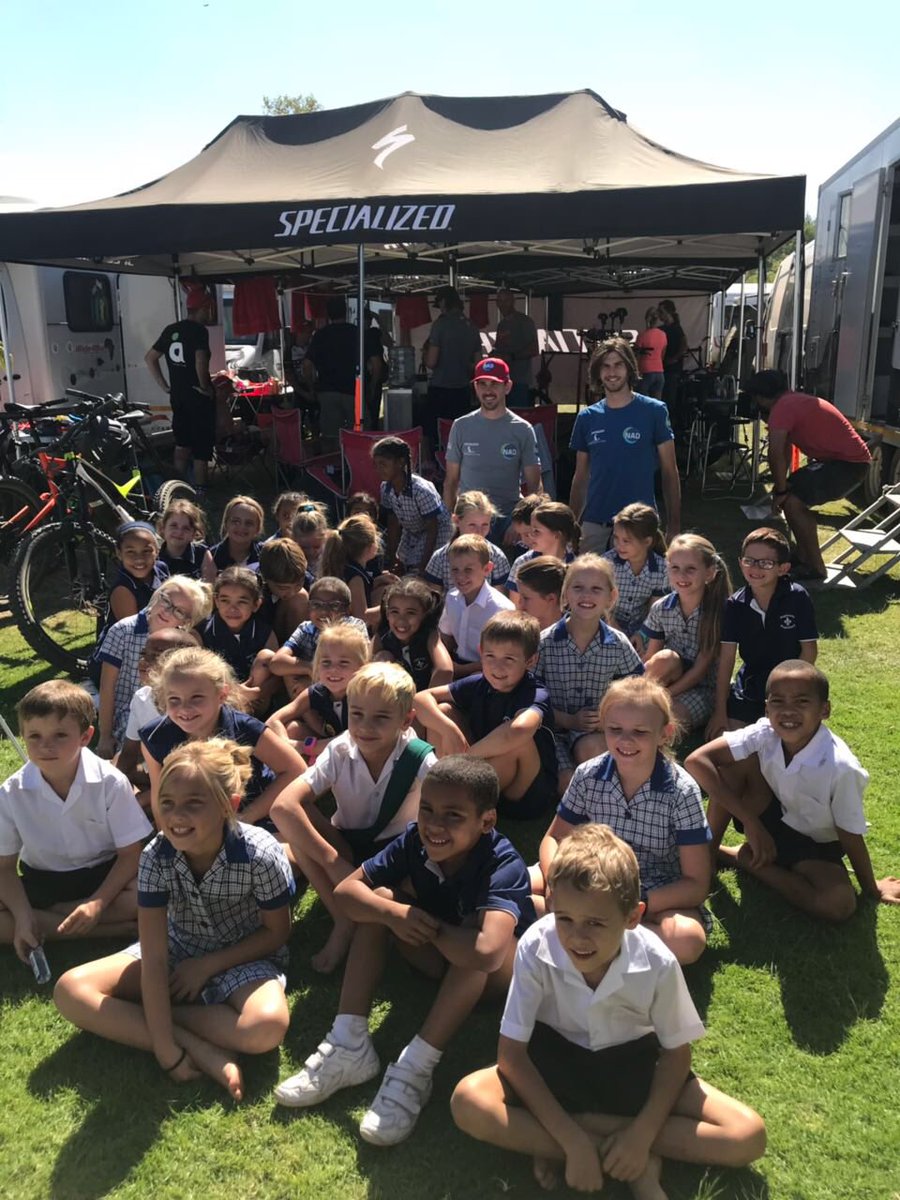 The students from #HugenotSkool visited our campsite this morning to hand over hand sanitizers in their campaign to #SaveWater.