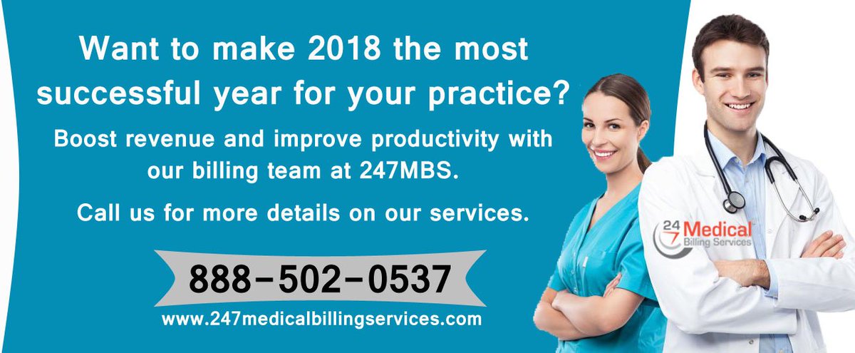 247MBServices's tweet photo. Want to make 2018 the most successful year for your practice? Boost revenue and improve productivity with our billing team at 247MBS. Call us for more details on our services.
https://t.co/h7qc6fiznI
#medicalbilling #healthcare #rcm #ARCleanUp #medicalpractices https://t.co/9KXKa5IKI2