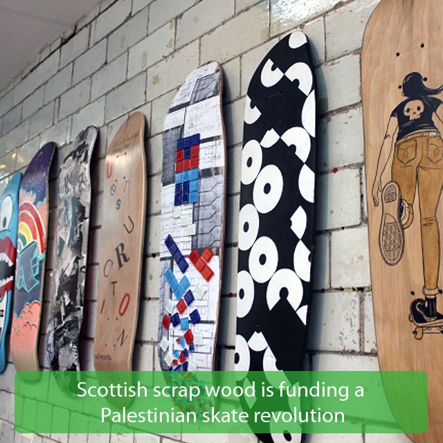 Scottish scrap wood is funding a Palestinian skate revolution. #Recycled #skateboards are raising money to support young skaters in the West Bank. #Skateboarding <a href="/re_plySkateCo/">re:ply skateboards</a> <a href="/skate_pal/">SkatePal</a> bit.ly/2G4jX2m