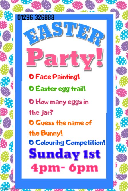 KIDS EASTER PARTY! 
Sunday the 1st, 4pm-6pm 
Call to book your lane now!!