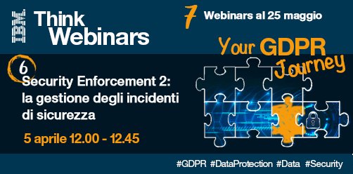 Giankfas77's tweet photo. Ti stai preparando al #GDPR? Segui il ciclo #IBM YourGDPRJourney. Sesto #LiveTalk dedicato alla gestione degli incidenti di #sicurezza. Iscriviti ora: https://t.co/jzZMu9z348  https://t.co/ON3lMhhcLN