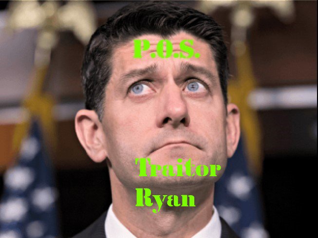 bets10000's tweet photo. Paul Ryan's a traitorous DEMOCRAT! I LOATHE the man. He lies incessantly &amp; he's a Globalist. He’s jealous of our POTUS. You know VP Pence wouldn’t last if something happens to PDJT. And Voila-- Lyin’ Paul Ryan becomes President &amp; leads all his Democrat friends. POS/SOB #LyinRyan https://t.co/p6PELuuWhS
