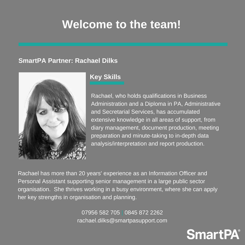 Smart_PA's tweet image. We are excited to welcome Rachael Dilks to SmartPA! Rachael will be operating in the East Midlands and holds qualifications in Business Administration and a Diploma in PA, Administrative and Secretarial Services. #SmartPA