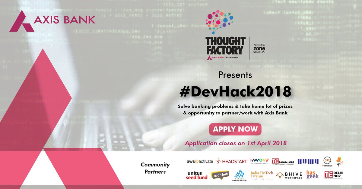 HeadstartBlr's tweet image. Build brilliant solutions for the banking tech sector at #DevHack2018, a one-of-its-kind hackathon by our partners @TFInnovationLab &amp;amp; @ZoneStartUpsIn
You can reg as an individual/team here: goo.gl/qNf4EC &amp;amp;
 walk away with cash prizes, PoC opportunities and much more