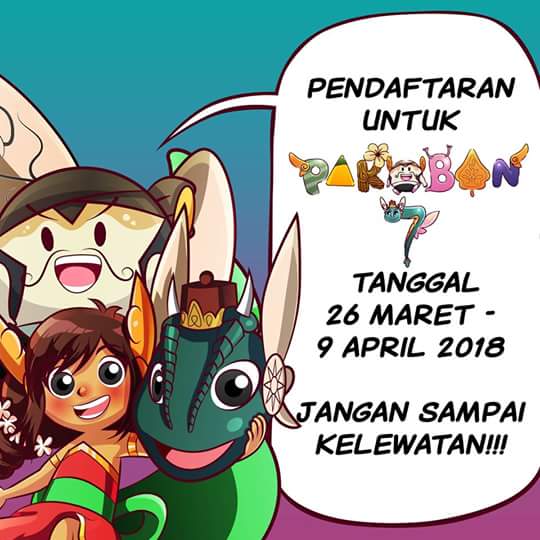 Pendaftaran Pakoban 7 akan segera dibuka. Jangan sampe kelewatan tanggalnya yak. Info lebih lengkap, sila cek fp facebook kami. Makacii