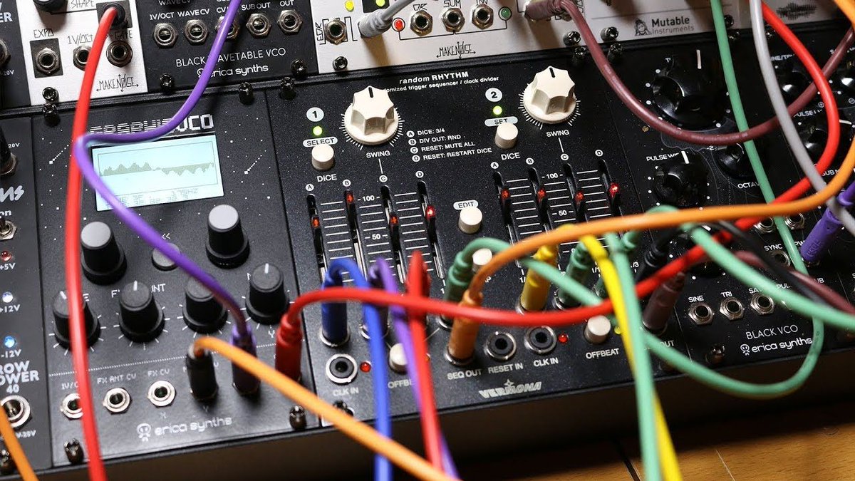 vermonagear's tweet photo. Wow, look how many different #eurorack #modules can be addressed just by one #randomRHYTHM @MoltenMusicTech https://t.co/sG9Fl1BvYq https://t.co/LMXSZdAqfw