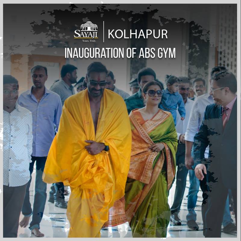 SayajiHotelsLtd's tweet photo. Heroes don't always come in uniform!
Sayaji Kolhapur Abs gym inaugurated by the power couple Ajay Devgn and Kajol!
#AlwaysFirstTime #SayajiKolhapur #Congratulations https://t.co/0UnCVno6bd