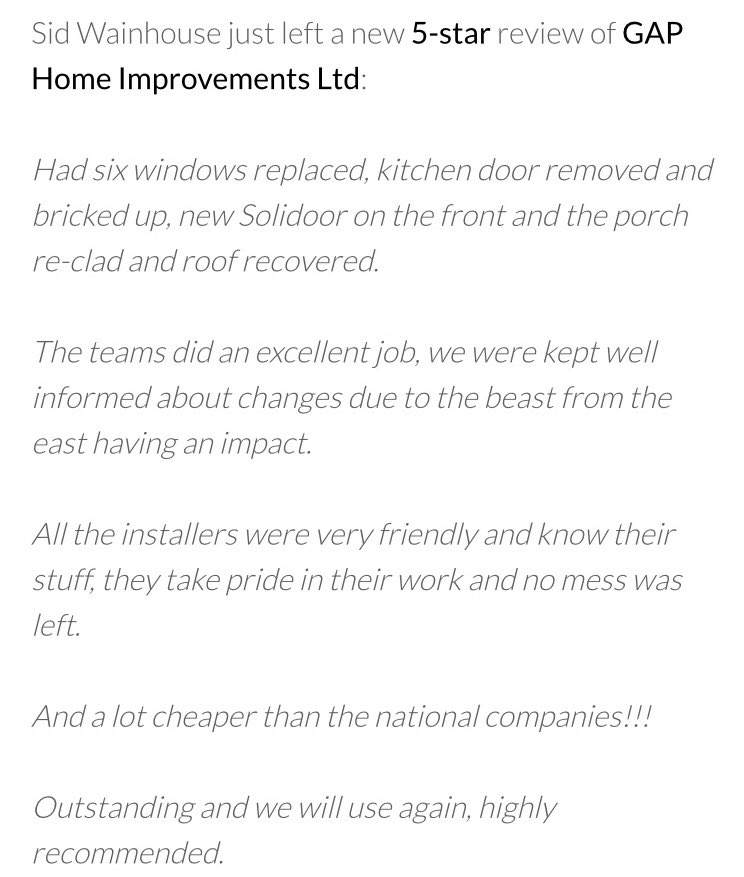GAPhomeimprove's tweet photo. #doubleglazing #warmroofs #EPDM @SolidorLtd #marleycladding #yaleblade #TrustPilot #review #5stars #StNeots https://t.co/VodNDModsa https://t.co/bv4Kv98zhp