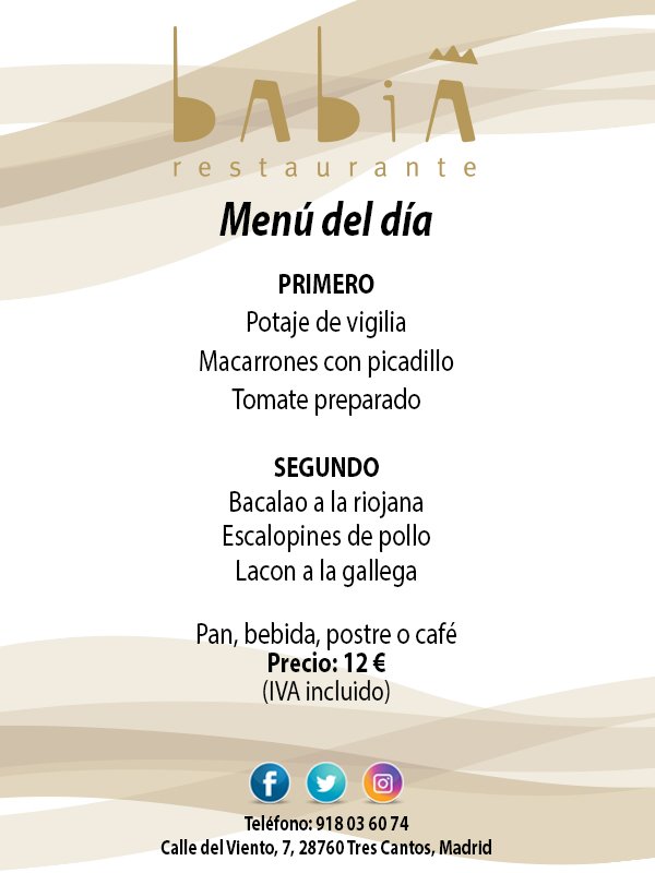 BabiaRestaurant's tweet photo. #Potaje de vigilia y #bacalao a la riojana para celebrar que es viernes. ¡Babia Tres Cantos! https://t.co/Z2n8y12BgF