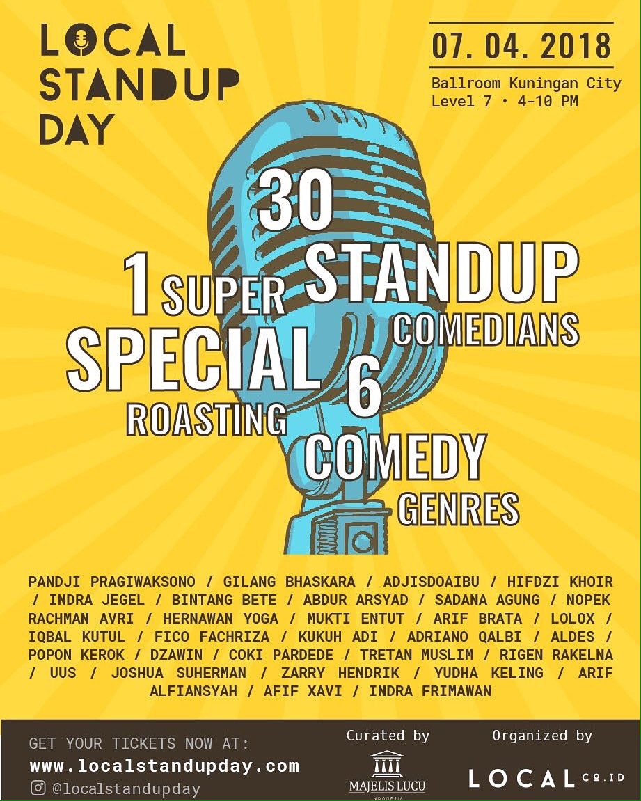 iinnndy's tweet photo. Ini bakal pecah sih. Line up nya gokil. Beli tiket nya di #LOCALSTANDUPDAY di https://t.co/FAo38XFr41 https://t.co/IfviyhctEo