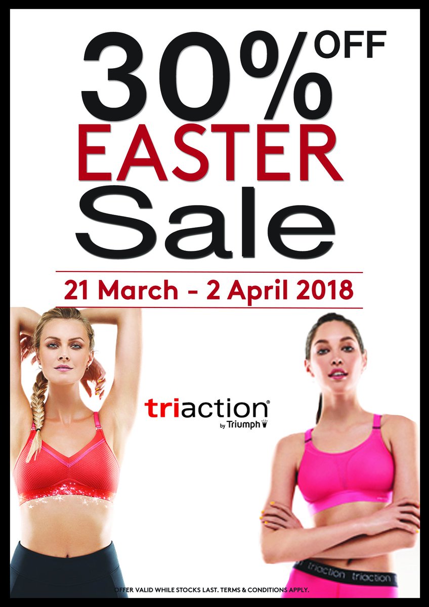 triactionSA's tweet photo. We’re certain you’re going to find a new favourite this season with our 30% OFF Easter Promotion. 
Sale ends 2 April 2018. https://t.co/rT8J3mL0hN