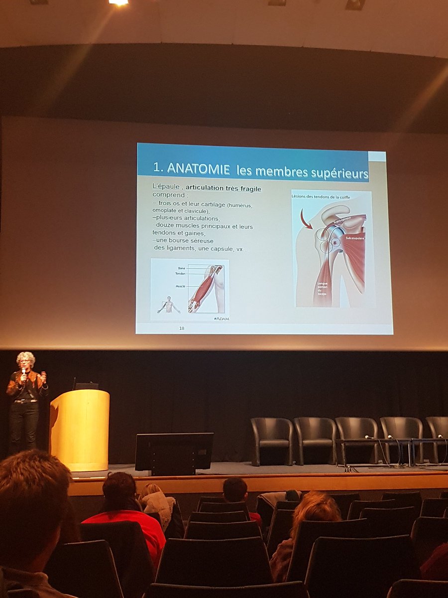 MejdaPsychoW's tweet photo. Présentation d'un #médecin pr la 2eme journée de l'#Adhys sur les #tms @BiologieENSLyon #sst #bienetreautravail #Lyon https://t.co/KZQlrv7vxo