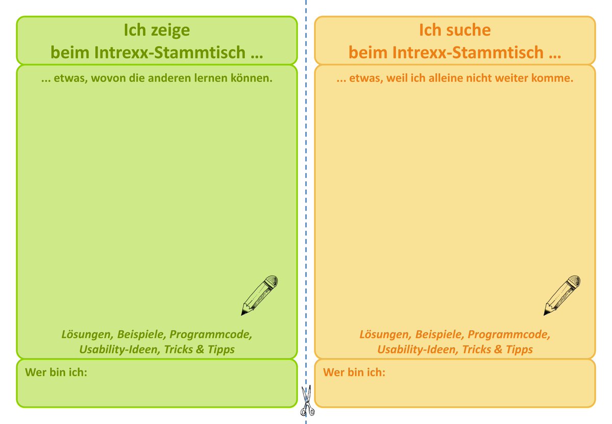 Wir veranstalten einen "Intrexx-Stammtisch" in Freiburg. Wer kommen mag, darf auch. blog.mw.uni-freiburg.de/2018/03/intrex…